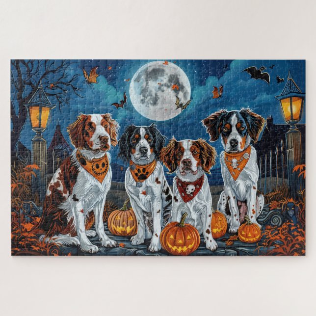 Brittany Spaniel Halloween Spooky Puzzle (Horizontal)
