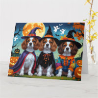 Brittany Spaniel Hogs Pumpkin Halloween Funny