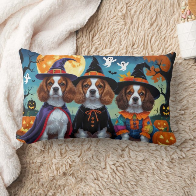 Brittany Spaniel Hogs Pumpkin Halloween Funny Lendenkissen (Decke)