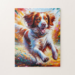 Brittany Spaniel Hund Acrylic Art Print Dog Gesche Puzzle