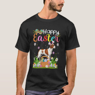 Brittany Spaniel Hund Frohe Ostern Eierjagd Hase E T-Shirt