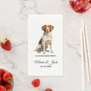 Brittany Spaniel Hund Hochzeitsessen Serviette