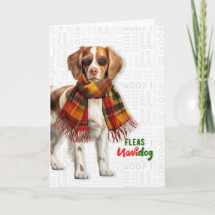 Brittany Spaniel Hund Lustige Flöhe Navidog Weihna Feiertagskarte