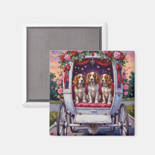 Brittany Spaniel Hund Valentinstag Magnet