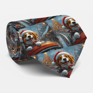 Brittany Spaniel Hund Weihnachten Krawatte