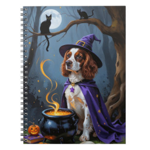 Brittany Spaniel Hund Whimsical Halloween-Malerei Notizblock