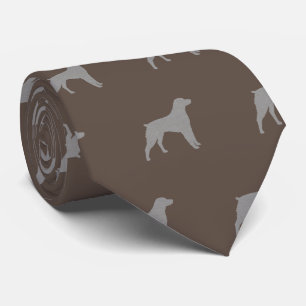 Brittany Spaniel Hunde Silhouetten Muster Krawatte