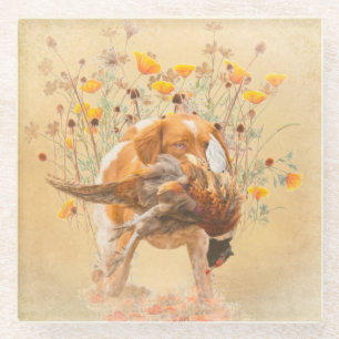 Brittany Spaniel, Jagd Fasan Coffee Tasse T-Sh Glasuntersetzer