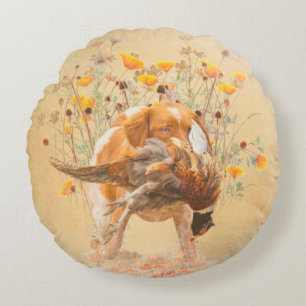 Brittany Spaniel, Jagd Fasan Coffee Tasse T-Sh Rundes Kissen