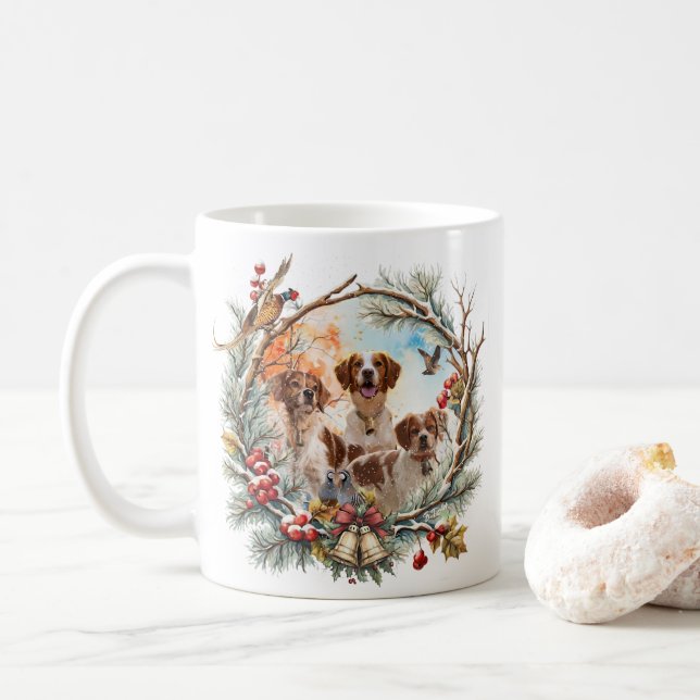  Brittany Spaniel Kaffeetasse (Mit Donut)