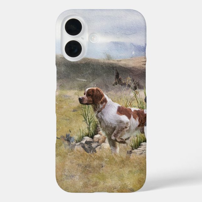 Brittany Spaniel , Leidenschaft für Vögel Case-Mate iPhone Hülle (Rückseite)