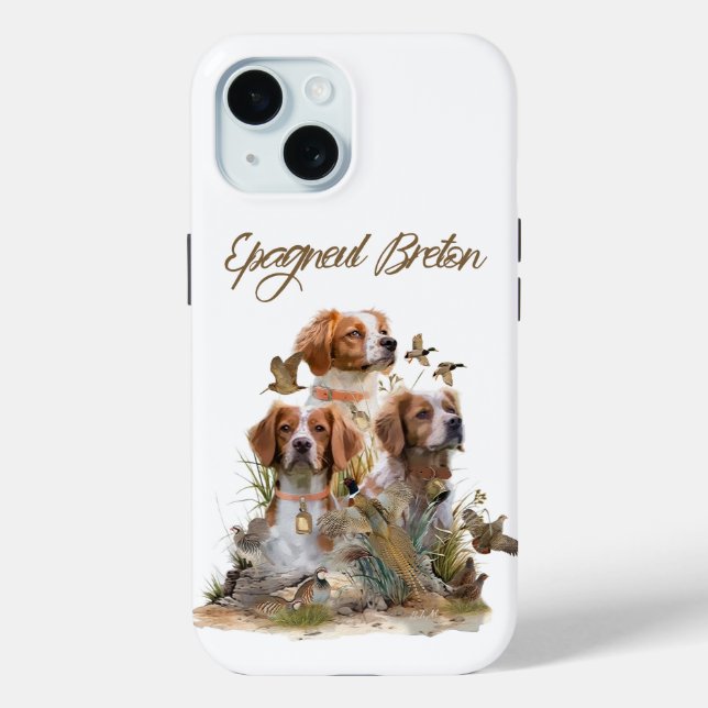 Brittany Spaniel , Leidenschaft für Vögel Case-Mate iPhone Hülle (Rückseite)