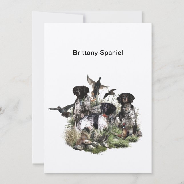 Brittany Spaniel , Leidenschaft für Vögel Einladung (Vorderseite)