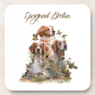 Brittany Spaniel , Leidenschaft für Vögel Getränkeuntersetzer