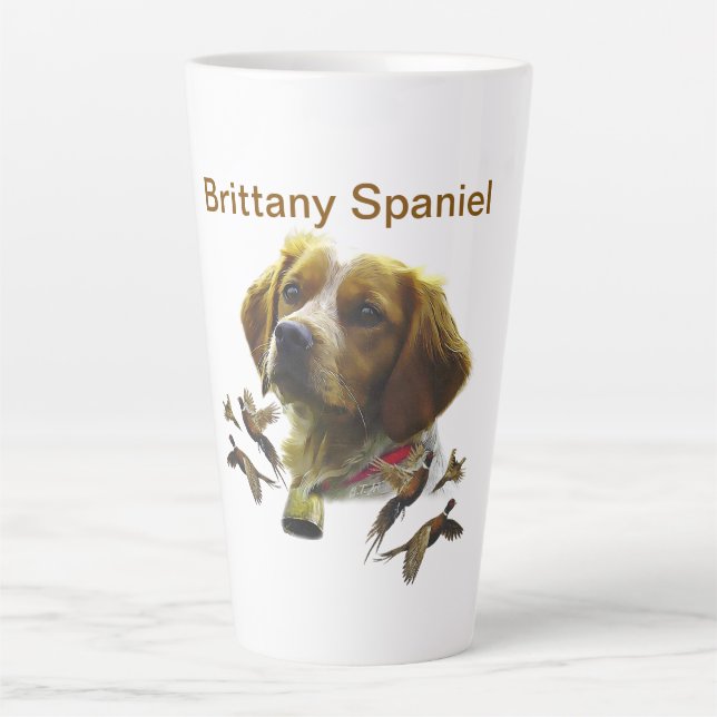 Brittany Spaniel , Leidenschaft für Vögel Milchtasse (Vorderseite)