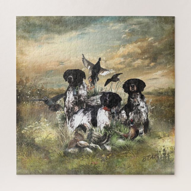 Brittany Spaniel , Leidenschaft für Vögel Puzzle (Vertikal)