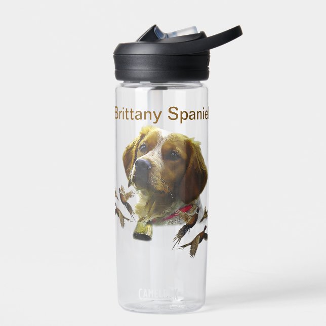 Brittany Spaniel , Leidenschaft für Vögel Trinkflasche (Links)