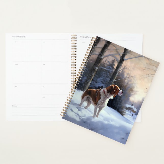 Brittany Spaniel Let It Snow Weihnachten Planer (Anzeige)