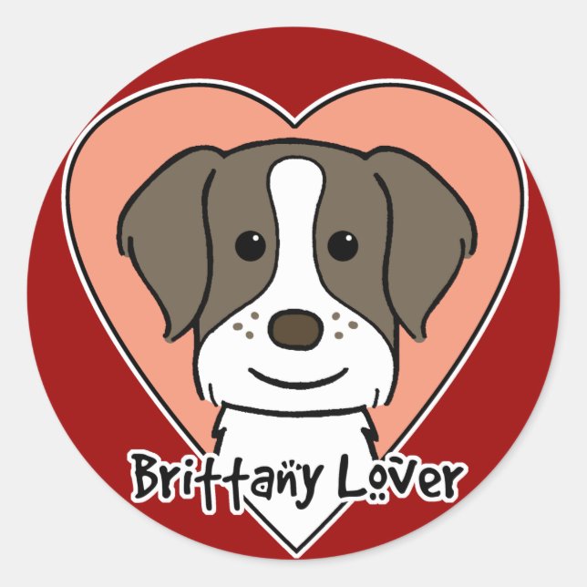 Brittany Spaniel Lover Runder Aufkleber (Vorderseite)