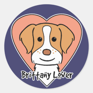 Brittany Spaniel Lover Runder Aufkleber