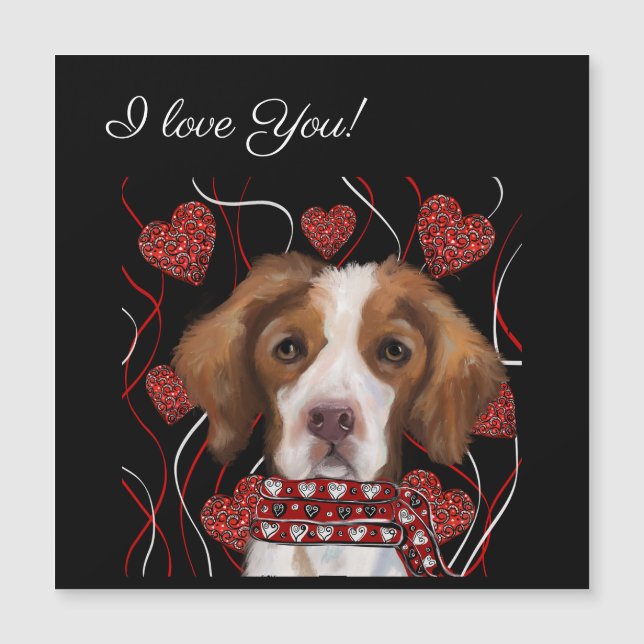 Brittany Spaniel Magnetkarte (Vorderseite)