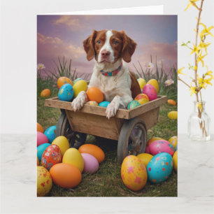 Brittany Spaniel Ostereier Karte