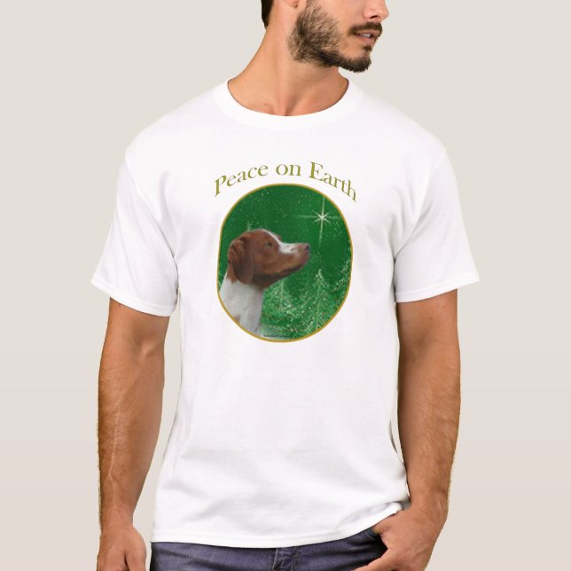 Brittany Spaniel Peace T-Shirt (Vorderseite)