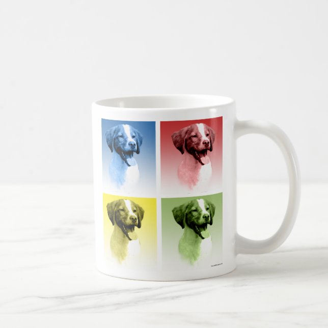 Brittany Spaniel Pop Art Kaffeetasse (Rechts)