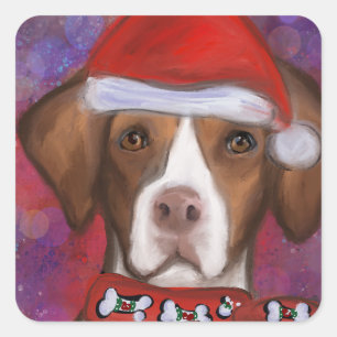 Brittany Spaniel Quadratischer Aufkleber