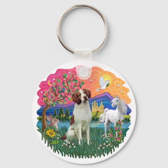 Brittany Spaniel Schlüsselanhänger (Vorderseite)