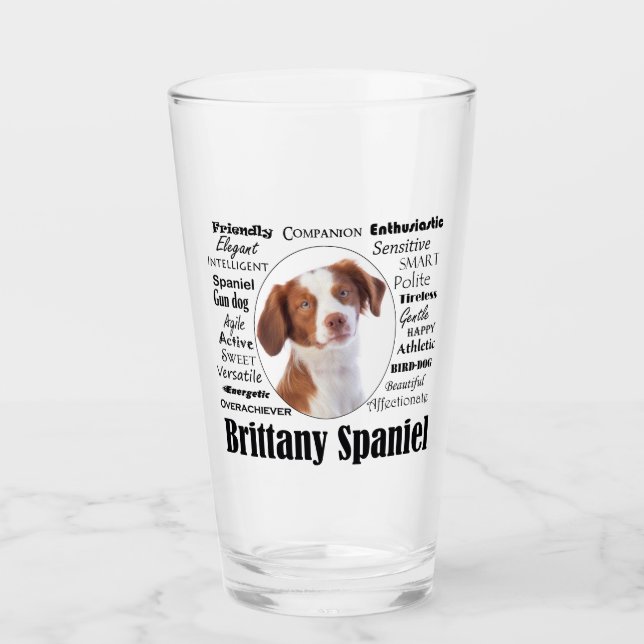 Brittany Spaniel Traits Glas (Vorderseite)