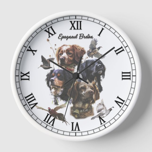 Brittany Spaniel Uhr (Vorderseite)