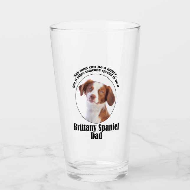 Brittany Spaniel Vater Glas (Vorderseite)