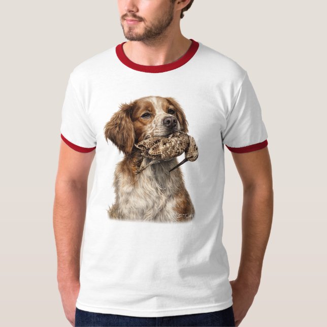 Brittany Spaniel & Waldschnepfenjagd T-Shirt (Vorderseite)