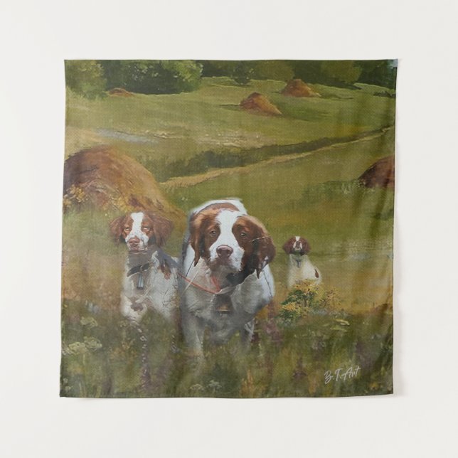 Brittany Spaniel Wandteppich (Vorderseite)