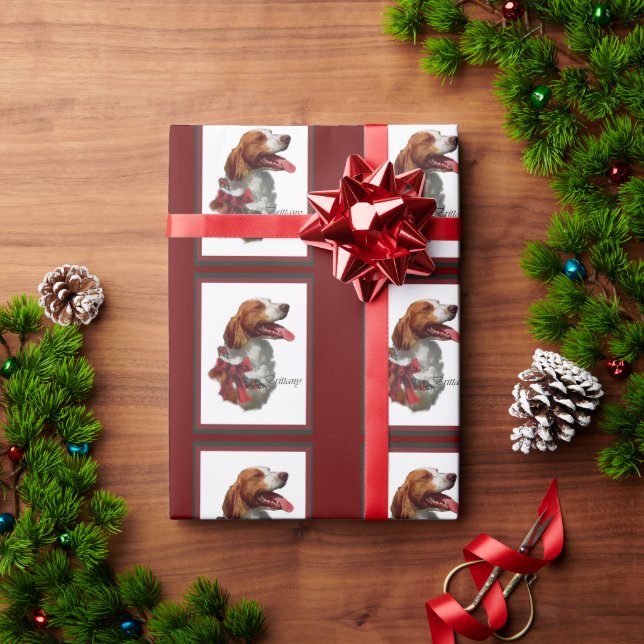 Brittany Spaniel Weihnachten Geschenkpapier (Feiertagsgeschenk)