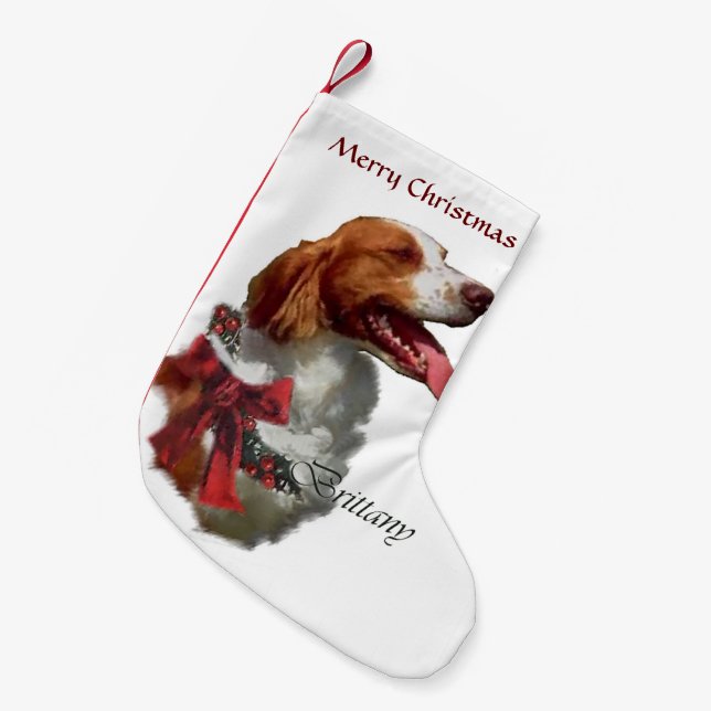 Brittany Spaniel Weihnachten Kleiner Weihnachtsstrumpf (Vorderansicht (hängend))