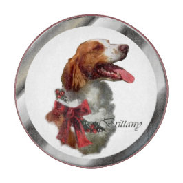 Brittany Spaniel Weihnachten Schneidebrett