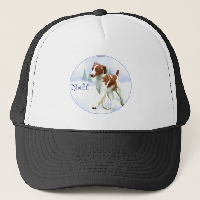 Brittany Spaniel Weihnachten Truckerkappe (Vorderseite)