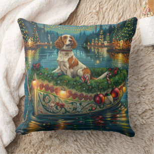 Brittany Spaniel Weihnachtliche Reise Kissen