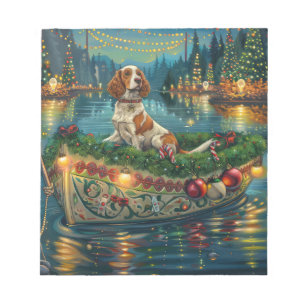 Brittany Spaniel Weihnachtliche Reise Notizblock