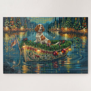 Brittany Spaniel Weihnachts Feierliche Reise Puzzle