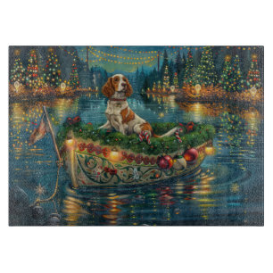 Brittany Spaniel Weihnachts Feierliche Reise Schneidebrett