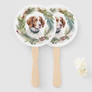 Brittany Spaniel Weihnachtsfeiertag Festliche Jung Fächer