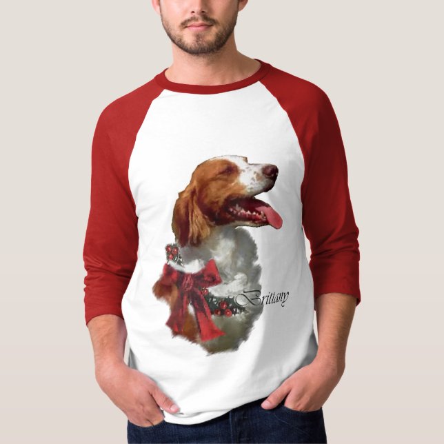 Brittany Spaniel Weihnachtsgeschenke T-Shirt (Vorderseite)