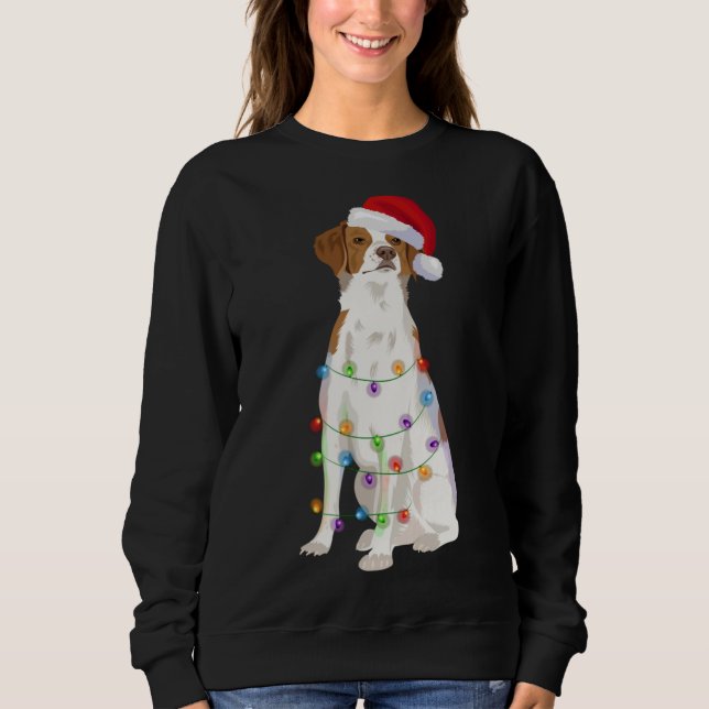 BRITTANY SPANIEL WeihnachtsLICHT Weihnachten Weihn Sweatshirt (Vorderseite)
