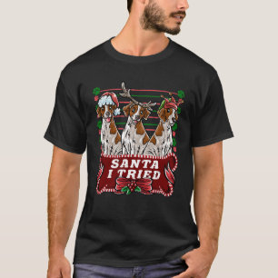 Brittany Spaniel Weihnachtsmann Elf Rentier Weihna T-Shirt