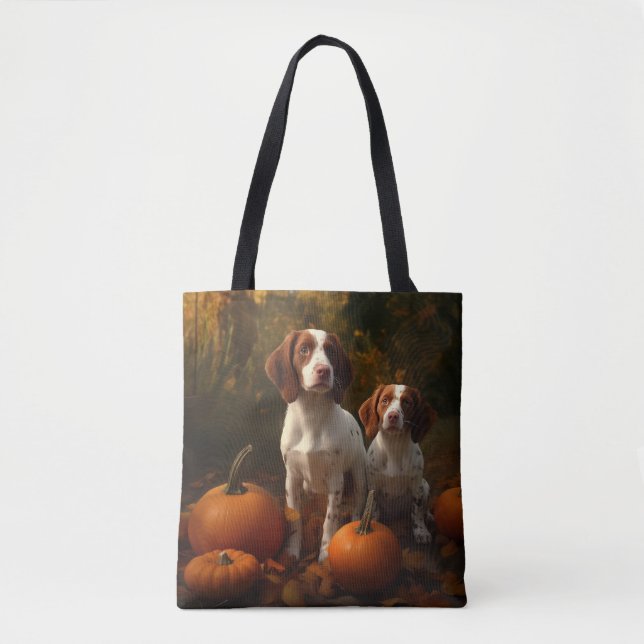 Brittany Spaniel Welpe Autumn Delight Pumpkin (Vorderseite)