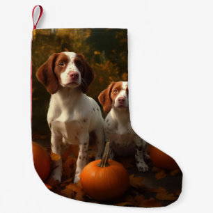 Brittany Spaniel Welpe Autumn Delight Pumpkin Kleiner Weihnachtsstrumpf
