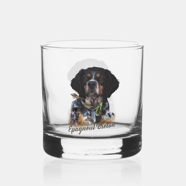 Brittany Spaniel Whiskyglas (Vorderseite)